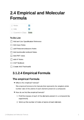 2.4 Empirical & Molecular Formula