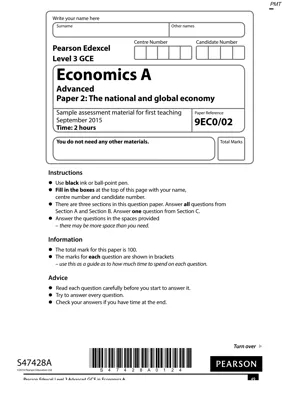 Edexcel AS and A Level Economics Past Papers and Answers 2023