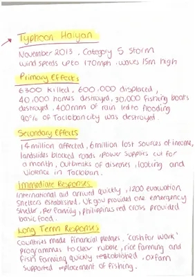 Typhoon Haiyan 2013 Case Study: Effects, Impacts, and Responses