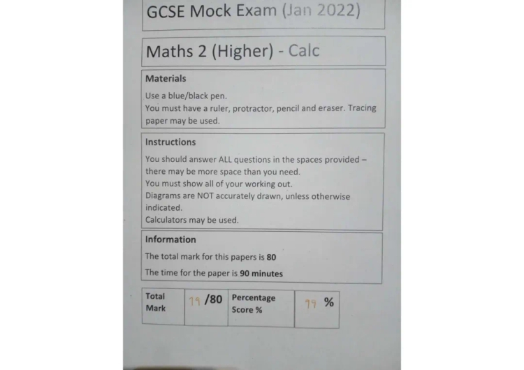 GCSE Maths Higher Tier Practice PDF (Free + Answered)