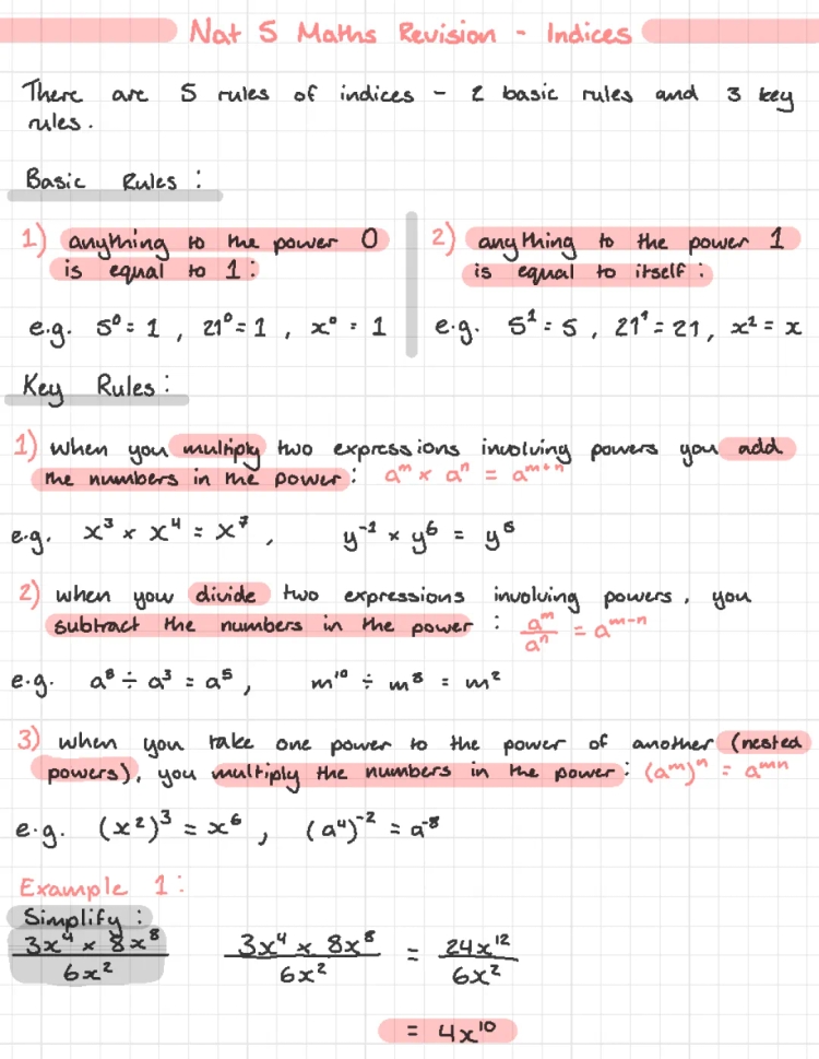 National 5 Maths Indices: Easy Tips & Free Worksheets