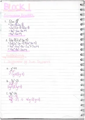 National 5 maths (Block 1) 