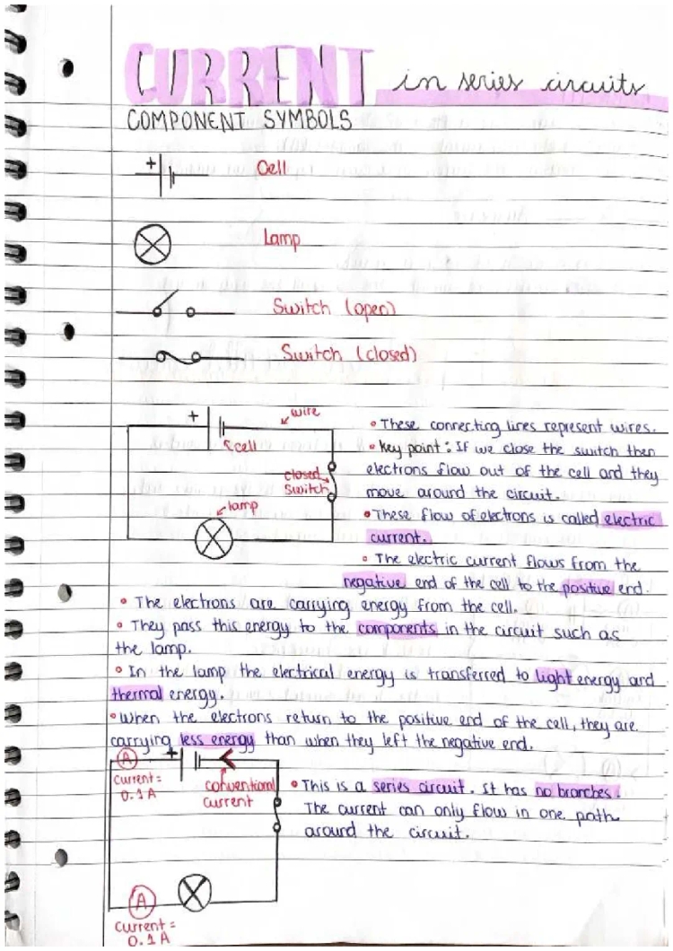 Series and Parallel Circuits in GCSE Physics - Questions, Answers and Study Notes