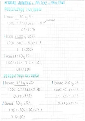 increasing and decreasing w percentages