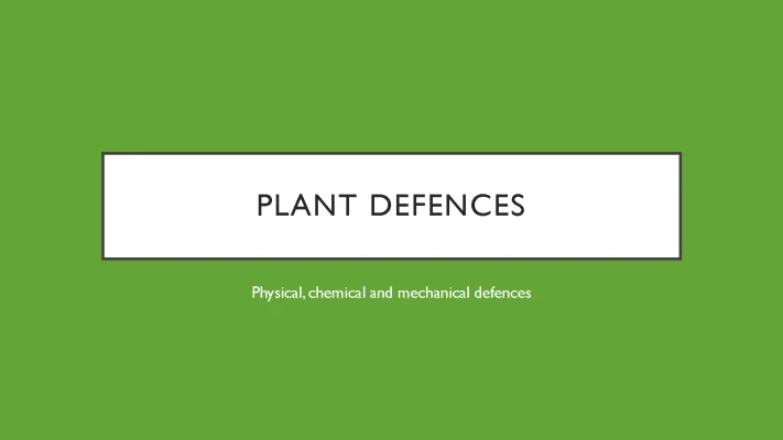 Plant Defences Against Disease