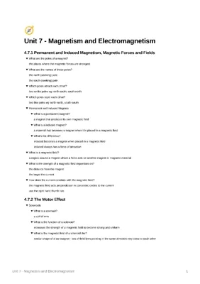 GCSE Magnetism Active Recall Questions 