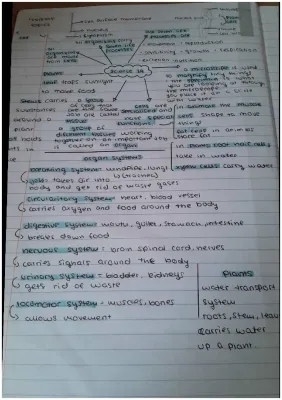 plant + animal cells / organ systems