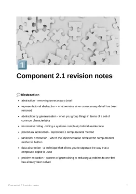 Component 2.1 revision notes