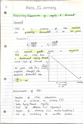 Download Microeconomics Summary Notes for GCSE and 1st Year