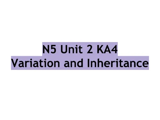 variation and inheritance