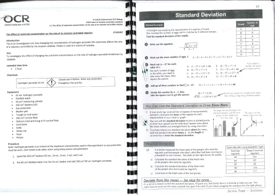 PAG 4 - The effect of substrate concentration on the rate of enzyme controlled reactions