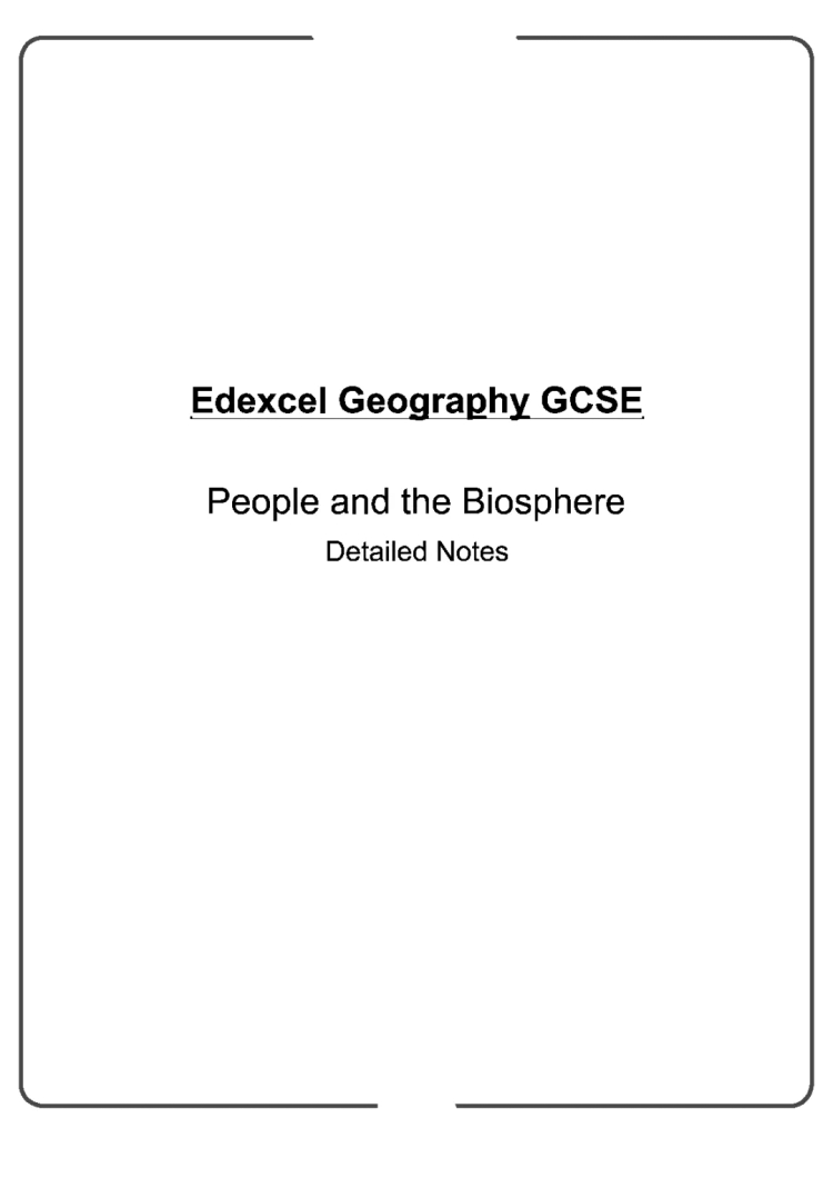 Higher Geography Biosphere