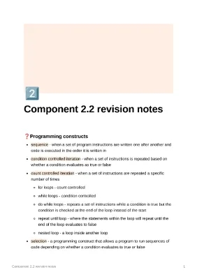 OCR A Level Computer Science 2.2 Notes: PDF, GCSE, Past Papers, Guide