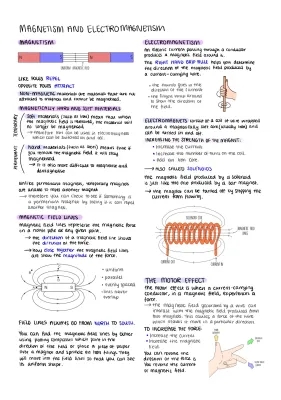 Magnetism and Electromagnetism: Notes, Past Papers, and Exam Questions PDF