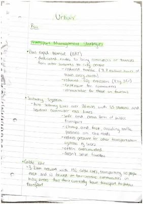 Full urban notes higher geography rio and Edinburgh 