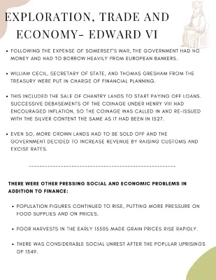 Edward VI, exploration, trade and economy , Tudor History, Tudors