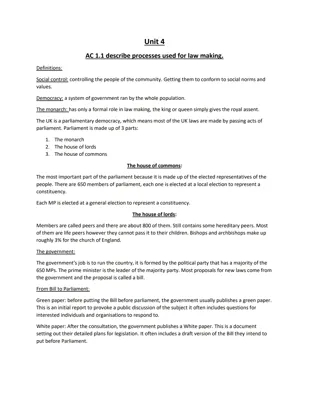 Beckfoot Criminology Unit 4: Law-Making Process & Study Notes