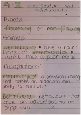 Classification + Biodiversity (WJEC 4.1)