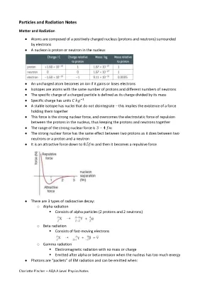 Free AQA A Level Physics Particles & Radiation Revision Notes and Questions