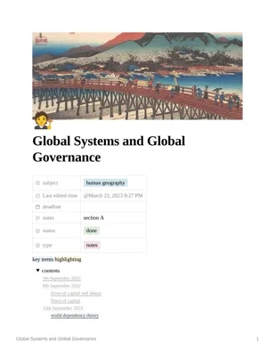 A Level Geography Global Systems and Governance