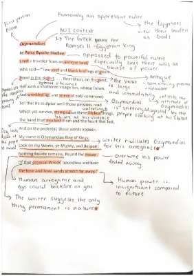 GCSE Ozymandias Poem Analysis: Line by Line and PDF