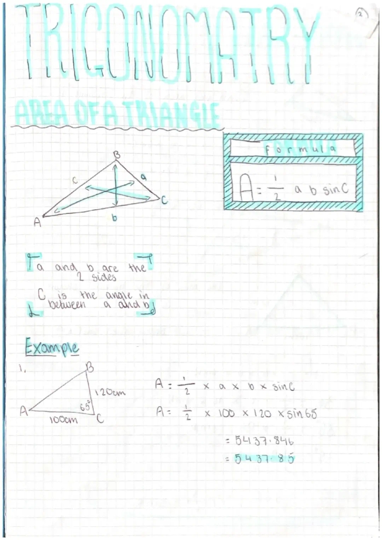 Fun Trigonometry: Area of Triangle and Quadratics