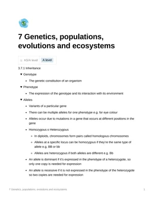 A Level Genetics Revision Notes PDF Free Download - Easy Genetics Biology Tips!