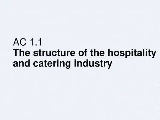 Understanding Hospitality and Catering: Key Notes and Jobs