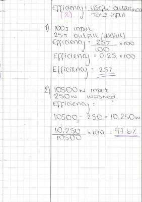 Efficiency calculation 