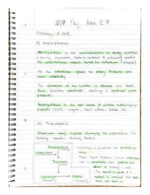 Pathology of CVD in Higher Human Biology SQA Notes & Answers