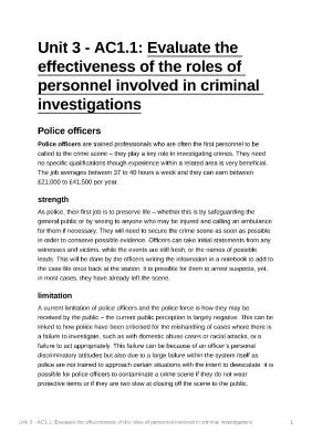 Roles in Criminal Investigations: Police Officers, Investigators, and Pathologists