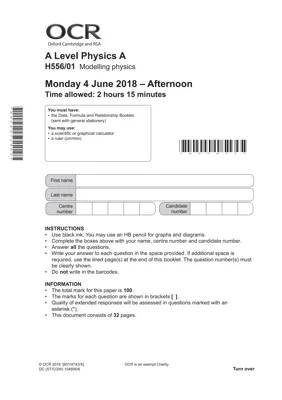 A Level Physics: Fun Modelling Physics Exam Notes & 2018 Past Paper!