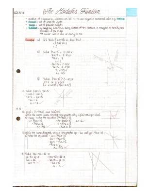 A Level Maths Year 2: Modulus Functions Notes and Questions