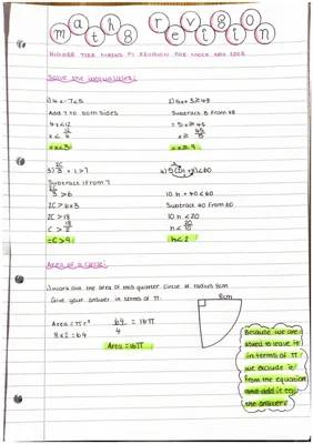 GCSE Maths 2023: Higher Tier Inequalities and Quarter Circle Area - Non Calculator Revision