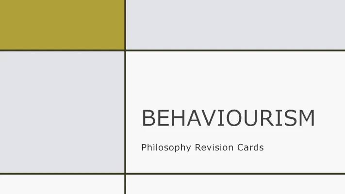 Fun Study Notes on Behaviourism Philosophy: Ryle's Soft Arguments and Mental States