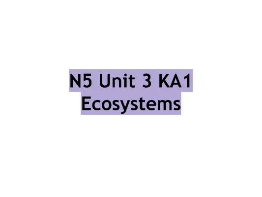 N5 Biology Ecosystems: Study Material for Competition and Ecological Terms