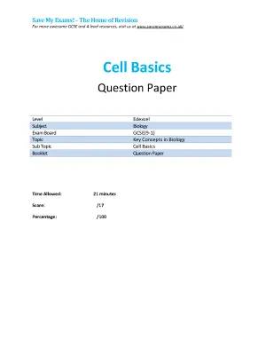 BIOLOGY Cells 