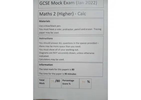 GCSE Maths Higher Tier Practice PDF (Free + Answered)