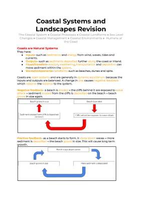 A Level Geography: Coastal Systems and Landscapes Notes - AQA & Edexcel