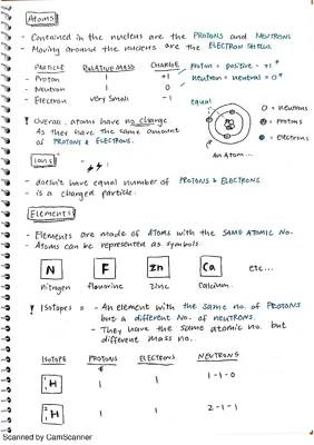 Detailed Atomic Structure Notes PDF Free Download | GCSE & KS3