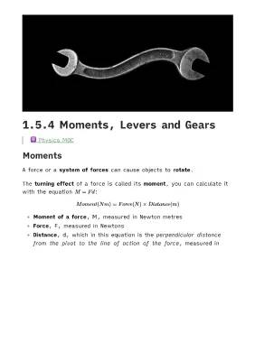 How Moments, Levers, and Gears Work in Physics