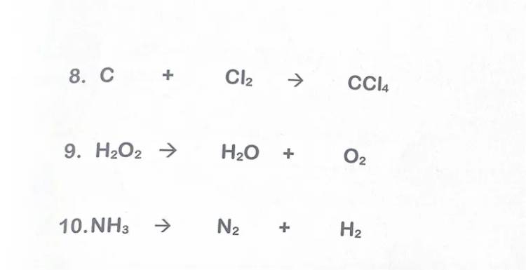 balancing equations questions 