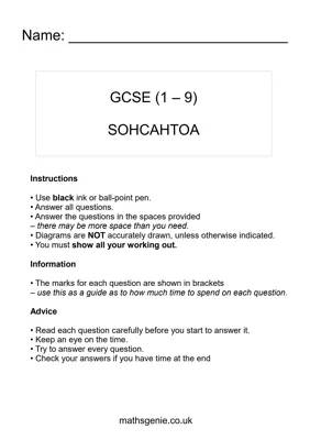 Fun GCSE Trigonometry Practice: SOHCAHTOA and More!