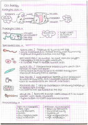 GCSE Biology Paper One Summary Notes and Revision PDF