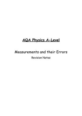 Easy A-Level Physics: Fixing Errors and Measuring Right!