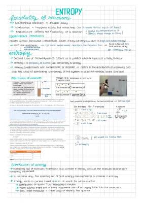 Best A Level Chemistry Entropy Notes PDF and GCSE - Equations, Examples & Questions