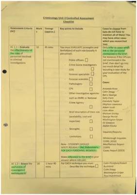 Ultimate Checklist for Unit 3 Controlled Assessment in Criminology 2023 (WJEC PDF & Free Resources)