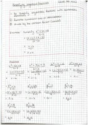 simplifying algerbraic fractions