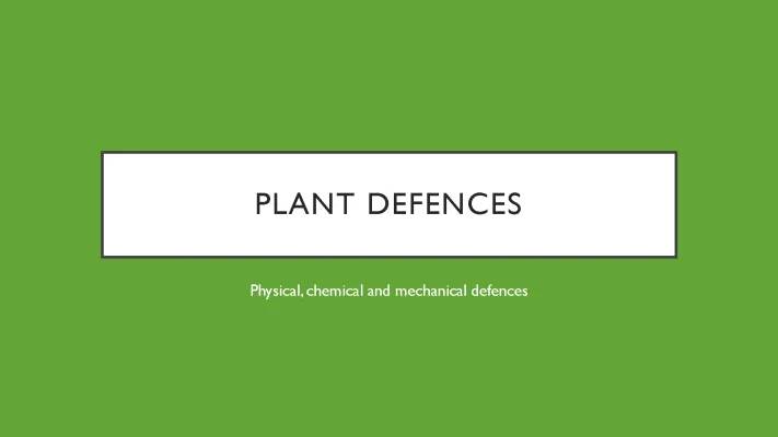 Cool Plant Defenses: How Plants Protect Themselves