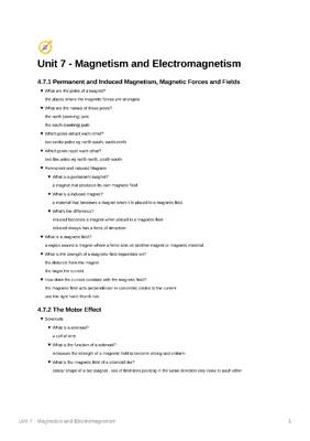 GCSE Magnetism Active Recall Questions 